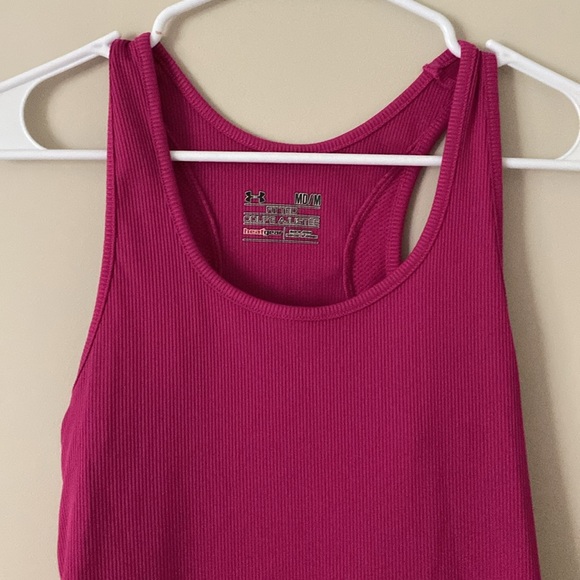 Under Armour Heat Gear Solid Purple/Pink Tank Top Workout - Picture 5 of 12